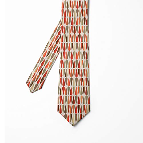 Ambesonne Necktie, 70S Retro Style, 3.7", Orange Cream #TOP2