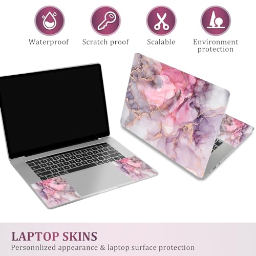 Image of Laptop Notebook Skin Sticker Cover Decal, 12 13 13.3 14 15 15.4 15.6 inch Laptop Vinyl Skin Sticker Cover Art Protector Decal Universal, Pink Marble