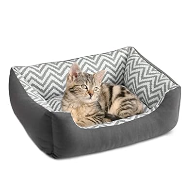 BEJOY Cat Bed Puppy Bed Kitten Bed Pet Bed for Cats and Small Dogs, Soft Pet Sleeping Bed Cushion, Gray