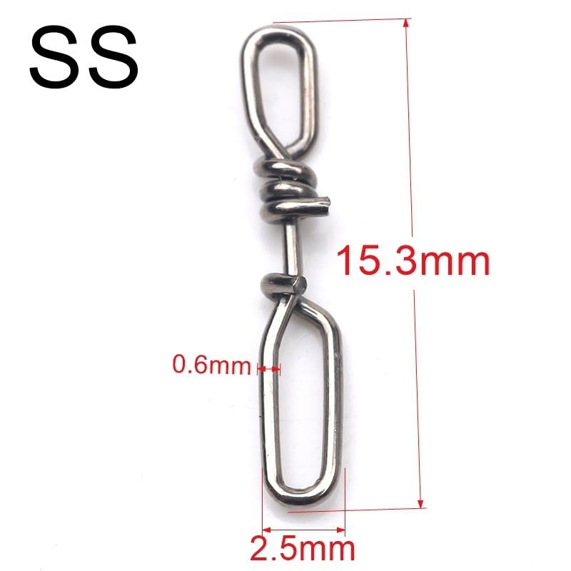 Conectores rápidos para pesca de acero inoxidable 90 pcs miniatura 3
