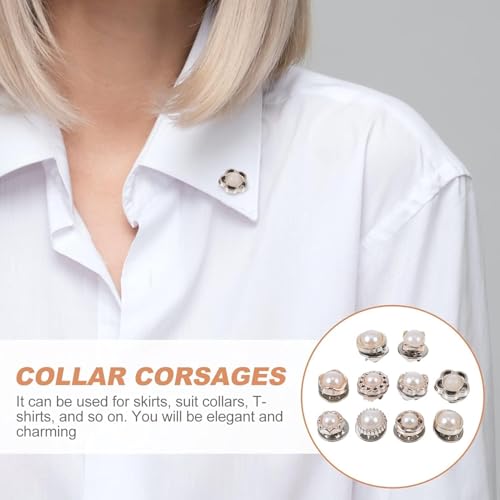 Image of PAXCOO Women Shirt Brooch Pins 30Pcs Cover Up Buttons Pins Pearl Safety Button Brooches for Women Dress Pin Rhinestone Buttons for Clothing Jeans Coat Sweater Hat Bags Decorations Clothing Accessories