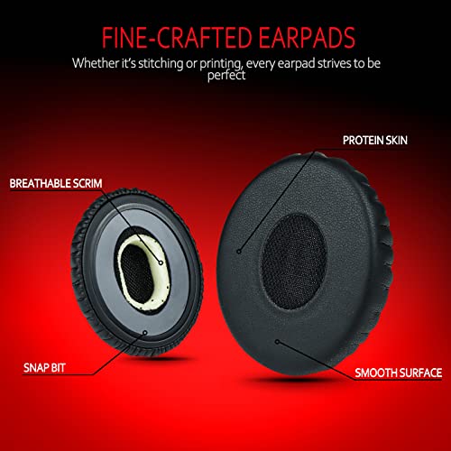 Image of Professional Bose On Ear Headphones Replacement Pads, Bose OE2 Replacement Ear Pads, Fits Bose Over-Ear 2(OE2, OE2i), Soft Leather & Memory Foam, by Krone Kalpasmos - Black Scrim, Black