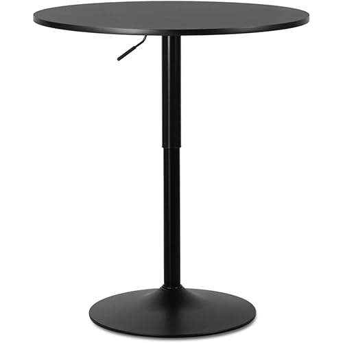 Magshion 31.5" Round Bar Table 27.5"- 36" Height Adjustable Pub Table with Enlarge Base for Living Room Patio Bistro, Black