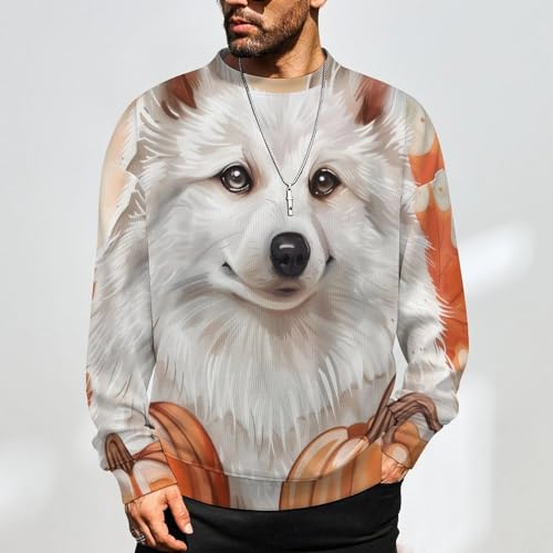 Mens Crewneck Sweater Dog Autumn Crew Neck Sweater for Men Casual Party Holiday Pullover2