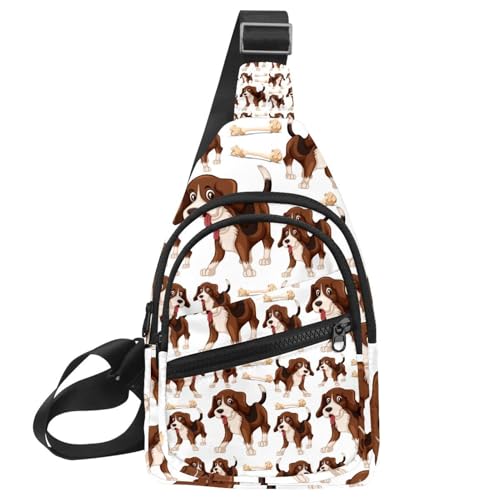 Bandolera en el pecho Beagle con tejido impermeable y diseño cruzado Multicolor 9