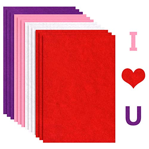 Décorations de mariage en feutre doux Saint Valentin lot de 12 feuilles pour cadeaux faits main