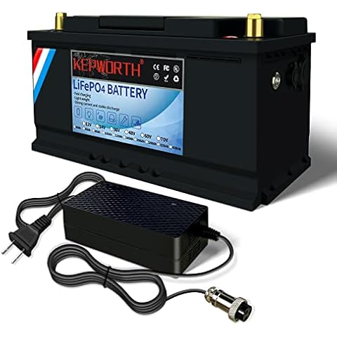 12v Lifepo4 Battery, 100ah Lithium Battery Upgraded BMS, Lightweight Small Size Perfect for RV, Marine, Trolling Motor, Solar, Van Life, Back Up Power & Off Grid Applications - w/ Lifepo4 charger Cover