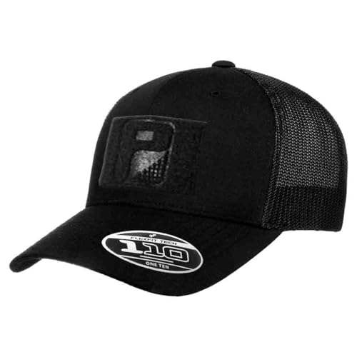 Pull Patch Curved Bill Flexfit + Snapback Trucker Hat | Black Tactical Cap | 2x3 Inch Loop Surface for Morale Patches
