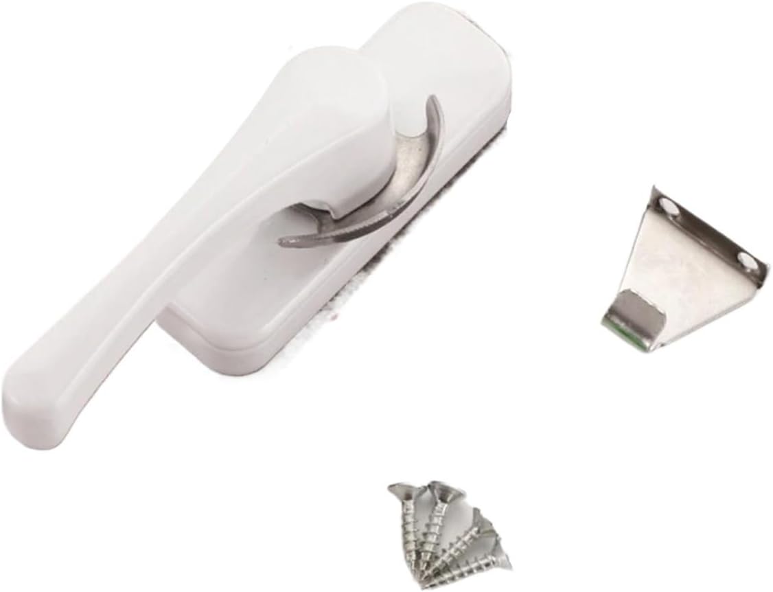 Stainless Steel Universal Crescent Lock with Hook Aluminum Doors and Windows Hook Lock Safety Window Lock Buckle(Brown,Large)