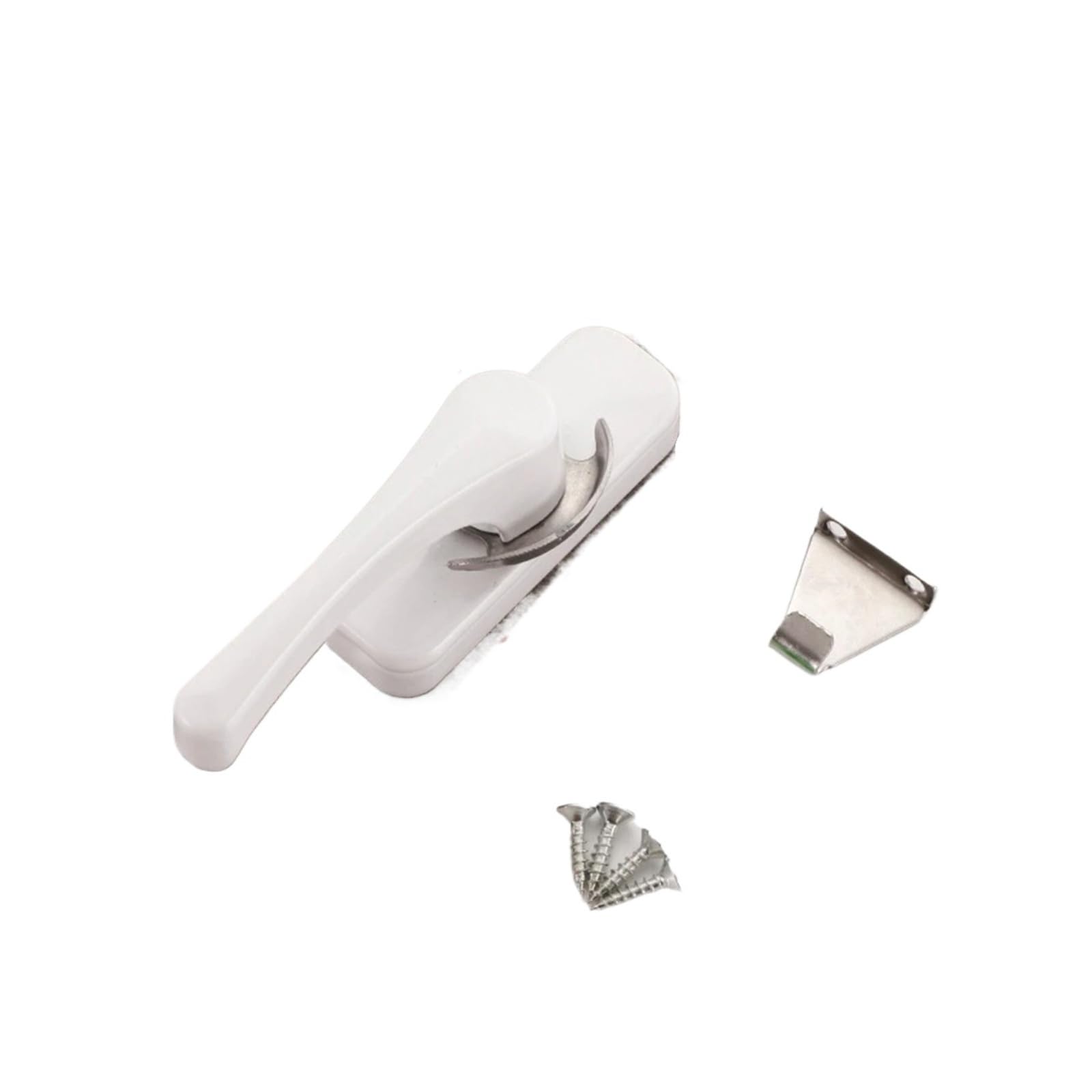 Serrure universelle en croissant pour fenêtre aluminium et boucle de sécurité blanche