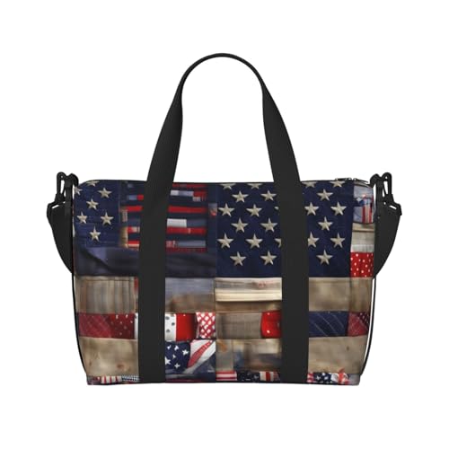 Sac à main imperméable drapeau américain patchwork léger et ultra-résistant