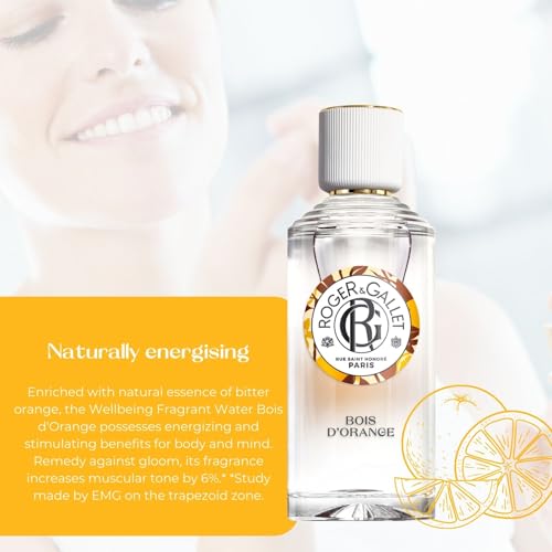 Roger&Gallet - Eau Parfumée Bienfaisante Bois D'Orange - Parfum d’Orange Amère, Patchouli et Bois de Rose - Fragrance Légère et Naturelle - Inspirée de la Formule Originale de l'Eau de Cologne