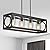 XINGQI Kitchen Island Light Fixtures, Farmhouse Dining Room Chandelier Rectangular Linear Chandeliers Pendant Ceiling Light Fixture for Bar Office Coffee Shop 4-Light