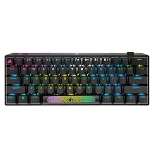 Corsair K70 PRO MINI Wireless RGB 60% Mechanical Gaming Keyboard (Fastest Sub-1ms Wireless, Swappable Cherry MX Speed Keyswitches, Aluminum Frame, PBT Double-Shot Keycaps) QWERTY, NA Layout – Black