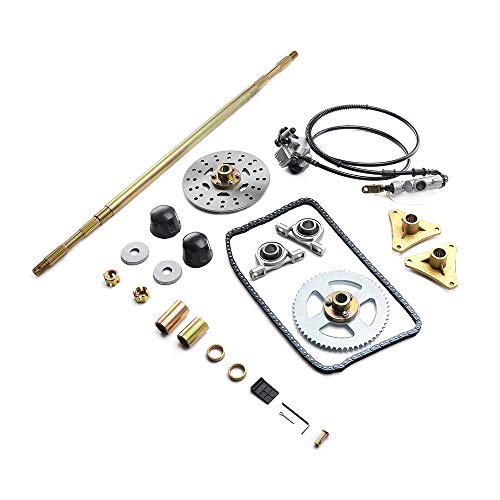 MotorFansClub 74CM Go Kart Rear Axle Assembly Kit Complete Wheel Hub Fit For Compatible With Go Kart Mini ATV QUAD Buggy Kids