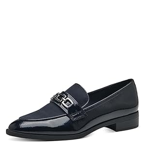 MARCO TOZZI Damen Loafer ohne Absatz Spitz Lack