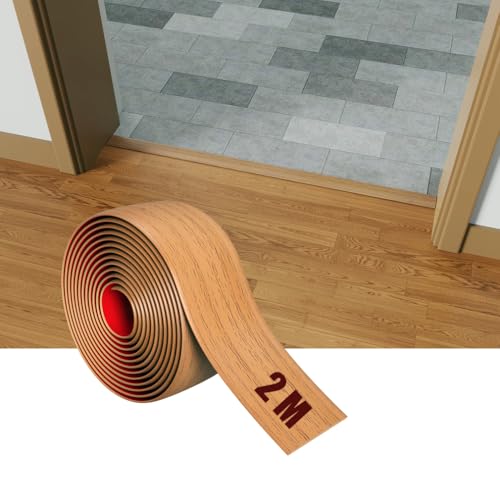 Transition Profile, Thickened, Self-Adhesive Floor Divider Strip for Connecting Floor Gaps Carpet Threshold Transition Tile Floor (Pear Brown-2M)