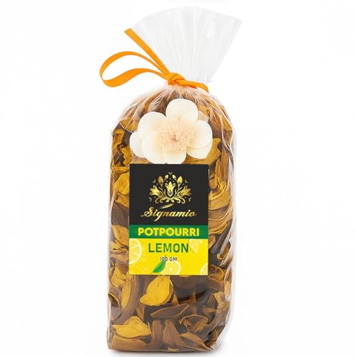 Image of SIGNAMIO Potpourri Flowers - Dry Flowers for Decoration, Scented Dry Flower Mix for Home Decor, Natural Fragrance, Floral Arrangement, Aromatic Bowl Filler, Gift Basket Filler - Lemon