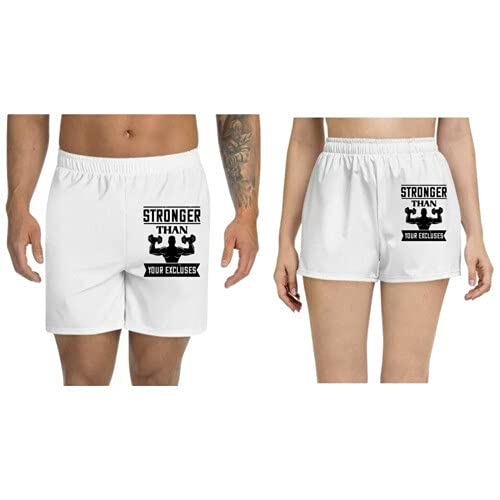UDNAG Unisex Regular fit 'Gym | Stronger Than Your excluses' Polyester Shorts [Size S/28In to XL/40In]