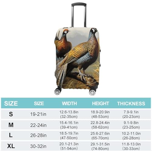 Pheasants Animals Luggage Cover, Washable Elastic Suitcase Cover Protector Fit 18-32 Inch Luggage2