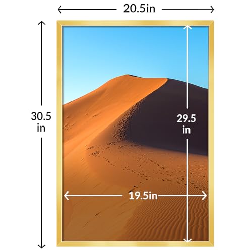 Image of LaVie Home 20x30 Picture Frame for Wall Display, 20x30 Gold Picture Frame with HD Plexiglas, 20 x 30 Poster Frame 1 Pack, Display Frame for Vertical or Horizontal, Classic Collection