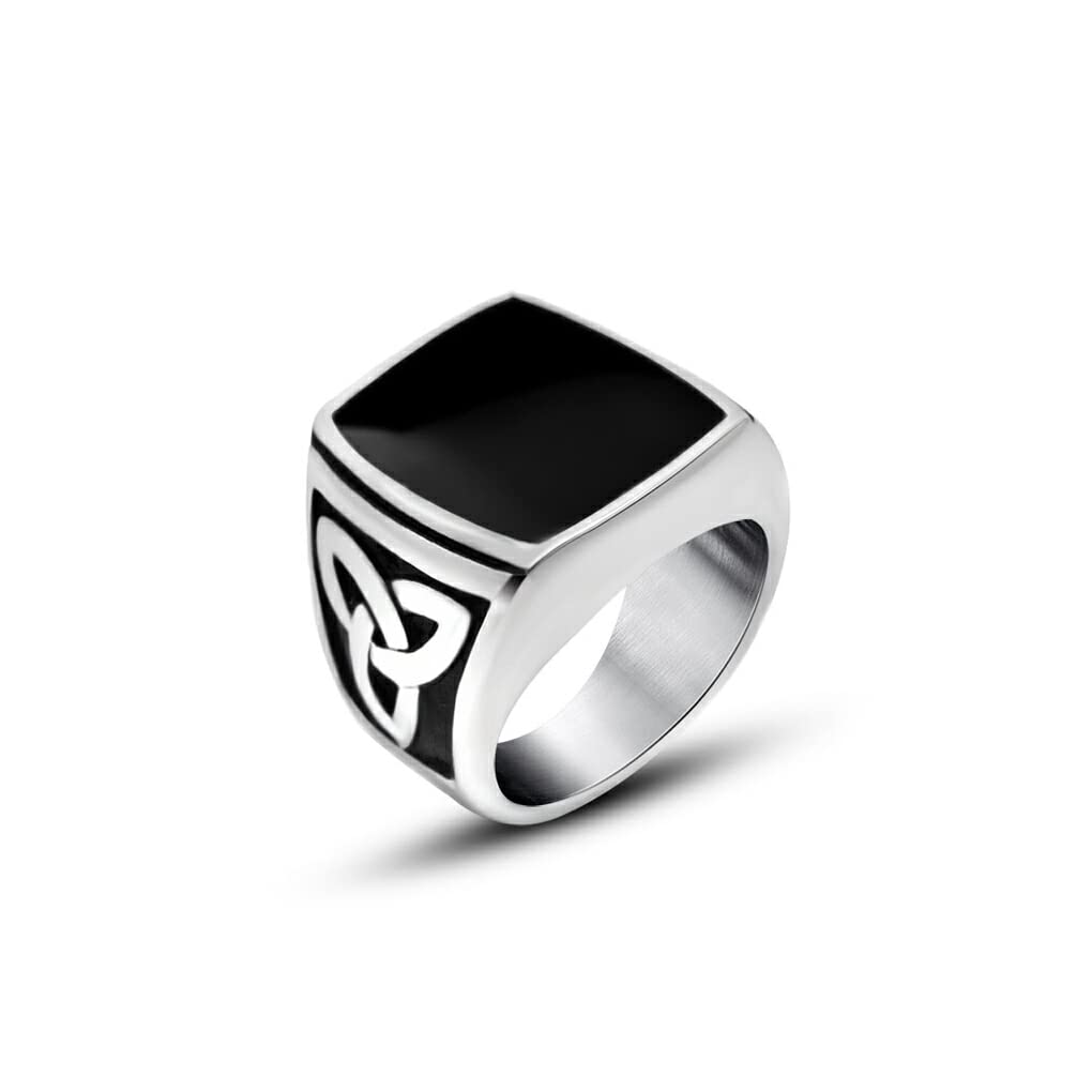 kawehiop Anillo de Acero de Titanio a la Moda Anillos de Dedo duraderos Pulido electrochapado joyería de tamaño pequeño Hombres Adultos cumpleaños Festival