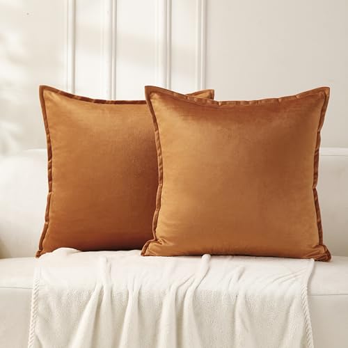 VAKADO Fall Throw Pillow Covers 18x18 Set of 2 Pumpkin Orange Halloween