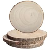 Wood Slices for Centerpieces, Wood Rounds Cookies for Crafts, Rustic Wood Circles & Slabs, Wooden Discs for Tables Decor-for Art Projects and Rustic Weddings