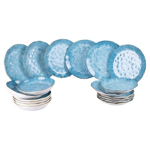 Servizio piatti 18 pezzi in ceramica, 6 posti tavola, Samoa