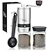 Milu Macina caffè manuale con contenitore extra, Macinacaffe portatile professionale da mano, Regolabile Grinder in Ceramica Burr, Macinino Per Chicchi di Caffè o Spezie (Acciaio inossidabile)