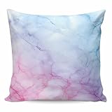 Jrskoticrtt Throw Pillow Covers 24 x 24 Inch, Purple Blue Marble Cotton Linen Pillows Cases, Ink Painting Modern Art Square Cushion Covers for Couch Sofa Bed