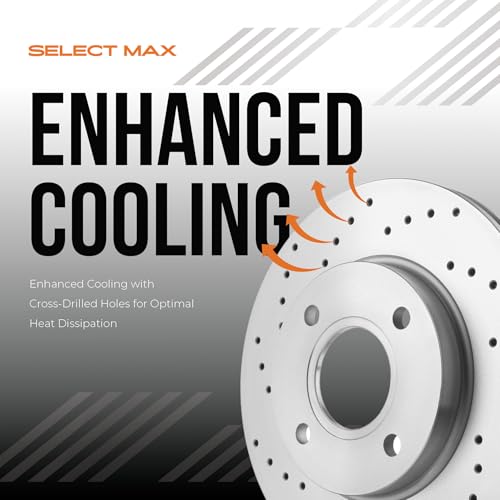 Image of Max Advanced Brakes StyleMAX+ Front Brake Kit | Fits 2023 Toyota Prius Prime | Brake & Rotor Kit for Daily Performance | Cross-Drilled Rotors & Ceramic Brake Pads