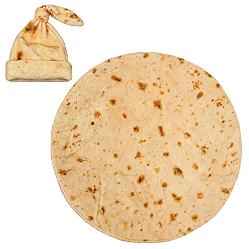 Image of Newborn Baby Wrap Burrito Swaddle Blanket Tortilla and Hat 34 Inch Soft Flannel Burritos Safe Shower