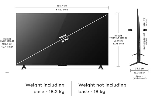 Image of iFFALCON 189 cm (75 Inches) 4K UHD Smart LED Google TV | 144Hz VRR | 3GB RAM | Dolby Vision & Atmos | Game Master | 75U75