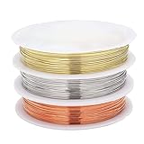 【Función】: alambre de joyería de cobre ideal para la fabricación de componentes de joyería y colgantes envueltos en alambre fáciles de moldear o doblar.