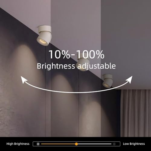 Aisilan 2 Pack White Ceiling Spotlights LED Dimmable 7W Warm White Rotatable Kitchen Spot Lights 360° Adjustable Single Wall Spotlights for Kitchen Living Room - Image 3