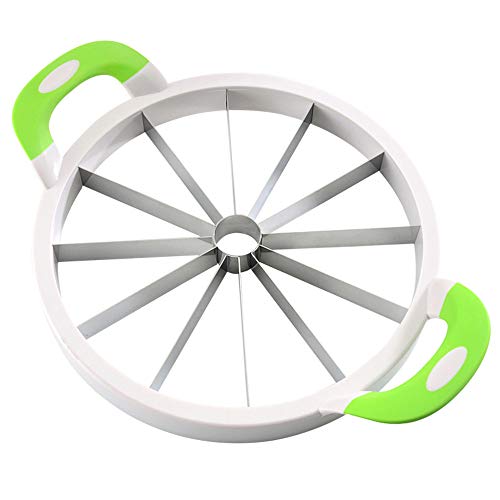 XIOMOO Watermelon Slicer Large Fruit Cutter 15.7 Stainless Steel Cantaloupe Melon Slicer Peeler for Kitchen, Home