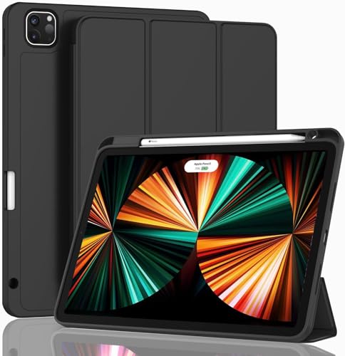 IPad Pro 12.9-inch Case with Pencil Holder, Smart Cover for 5th/4th Gen 2021/2020, Auto Wake/Sleep, Black