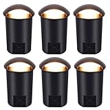 CLOUDY BAY [6 Pack] 5W Well Lights Low Voltage Landscape Lighting,12V-24V Waterproof Outdoor Side-lit Light,2700-5000K 5CCT In Ground Lights for Fence Pathway Deck, IP67 Rating,Bronze