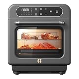 CIARRA 8-in-1 Steam Oven Countertop with Air Fryer, 13QT Mini Convection Toaster Oven with Steam, Rapid Steam, Air Fry, Vapor Bake, Steam Clean, Bake, Dried, Ferment, Grey