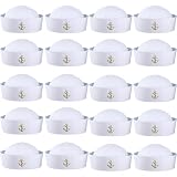 Boao 20 Pcs Adult Sailor Hats White Navy Captain Hats Sailor Ship Nautical Yacht Caps for Women Men Costume Accessory (Classic)
