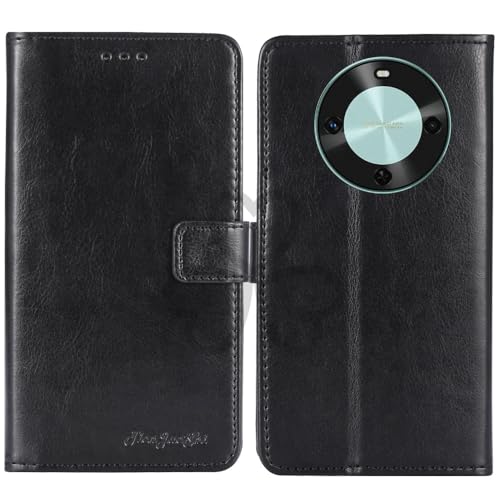 TienJueShi Black Book Stand Retro Flip Leather Protector Phone Wallet Gel Cover Etui TPU Silicone Case For Huawei Enjoy 70X 6.78