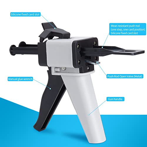 Annwah Dental Impression Mixing Dispense Gun - Epoxy Ab Adhesive Cartridges Ratio 50Ml Universal 1:1(2:1) #TOP3