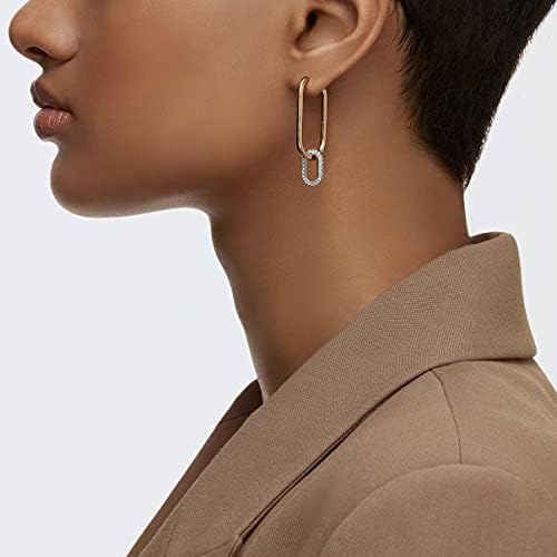 Swarovski Time earrings, Asymmetrical, White, Mixed metal finish