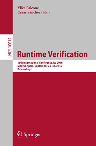 Springer Falcone, Yliès Runtime Verification: 16Th International Conference cover