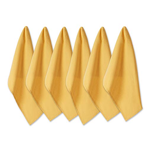 Dii Basic Solid Dishtowel Collection Cotton Flat Woven, Small Set, 18X28, Honey Gold, 6 Piece #TOP18
