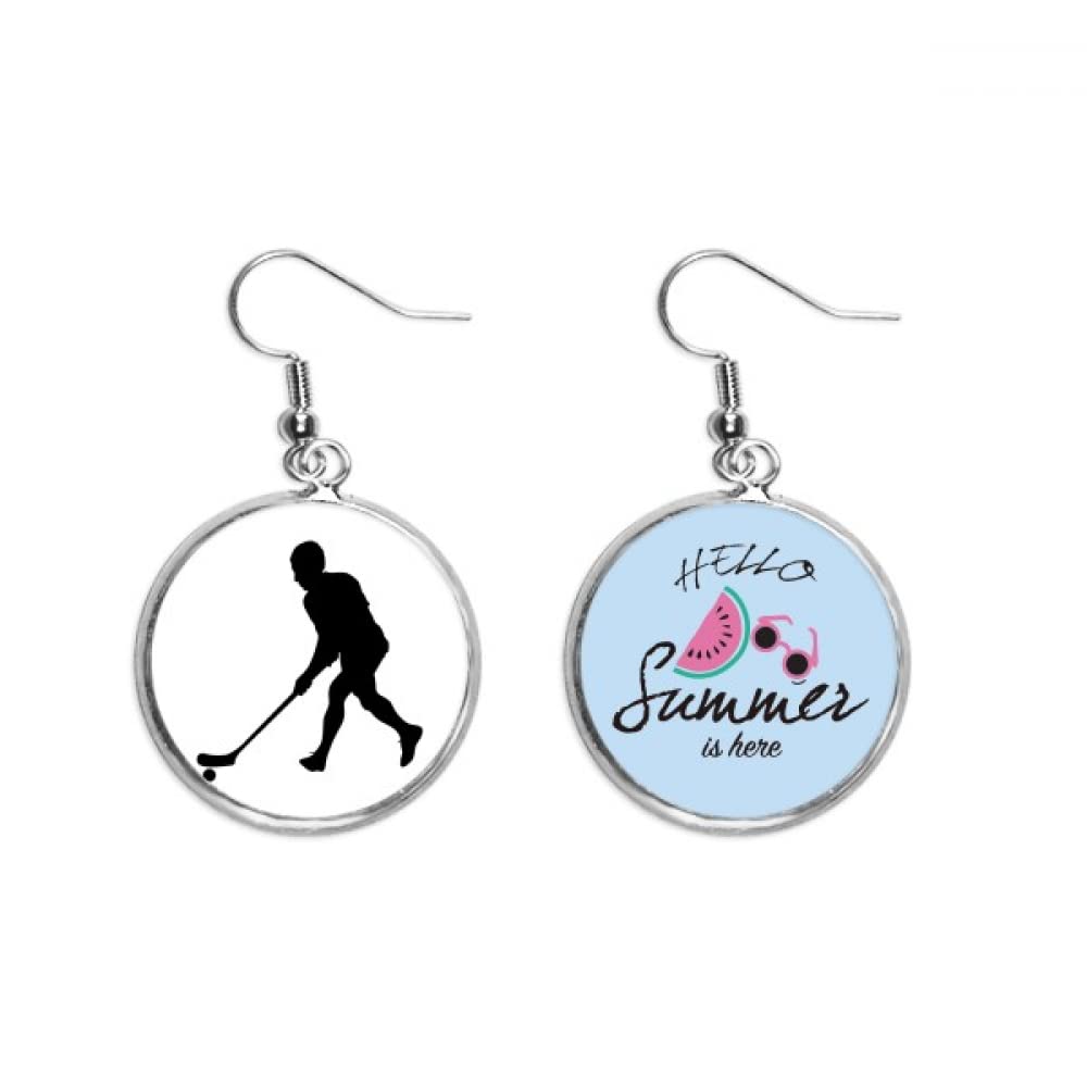 Pendientes de sandía con diseño deportivo y sujeción de lóbulo 5