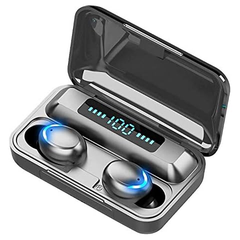 TWS Wireless Earphones - Bluetooth 5.0, 2000mAh. Smart LCD Digital Display Charging Case, IPX7 Waterproof, Deep Bass Hi-Fi Stereo Sound. Wireless Headphones for iPhone, Android, Samsung Cover
