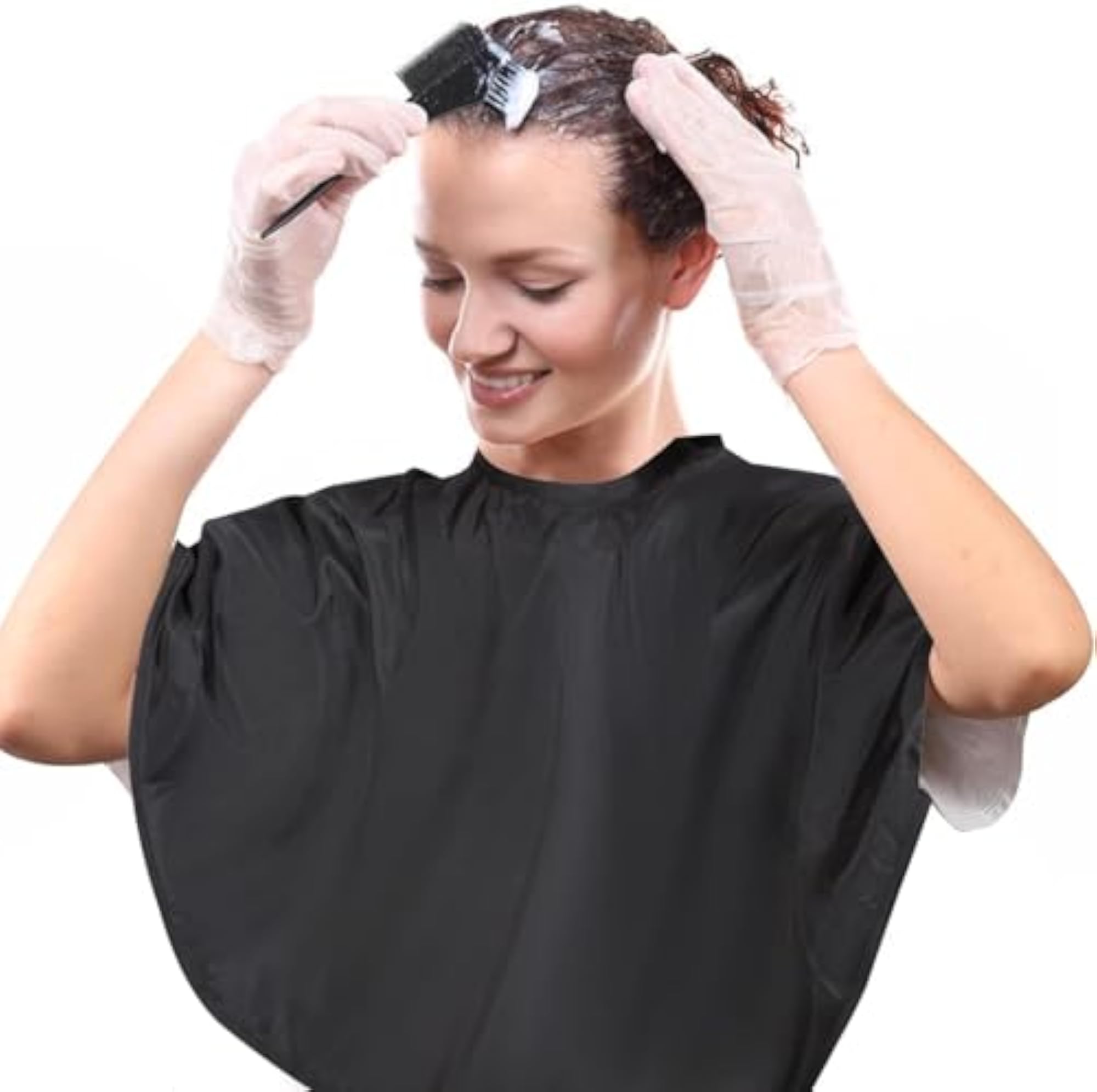 Black Waterproof Salon Hair Cutting Cape for Women