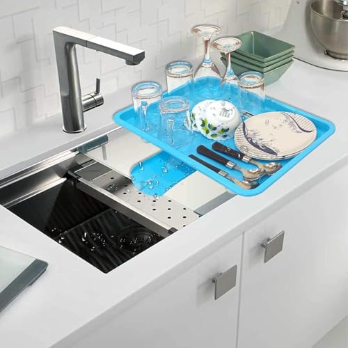 Image of SmartSlide Plastic Tray (12X17 Inch) for Dish Drainer Basket Dish Rack Drip Tray /Water Collector for Utensil Rack